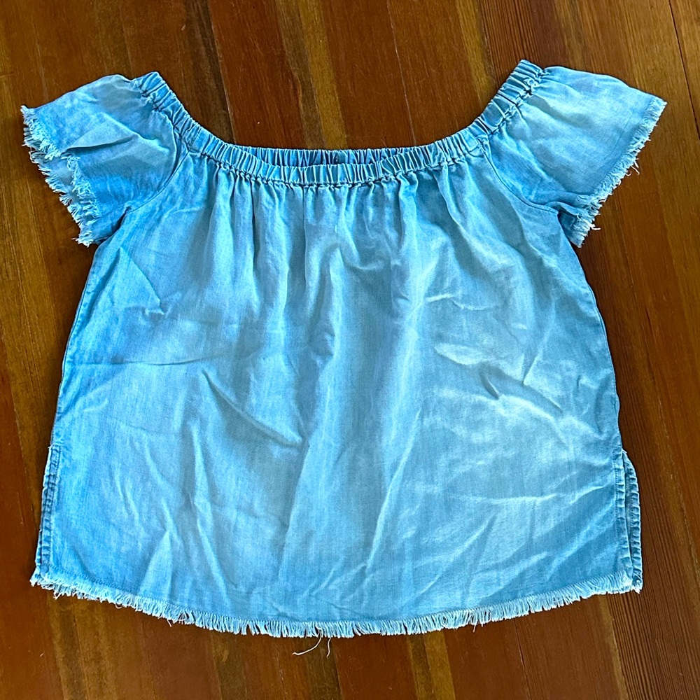 Cloth & Stone fringed off shoulder top